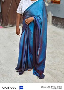 Stunning Blue Ombre Silk Saree