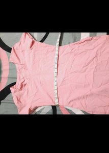 Pink Printed Kurta with Plain Pin