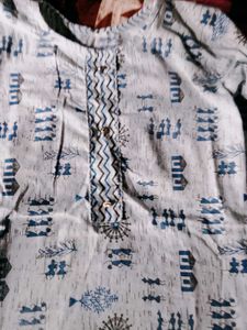 Stylish Blue Printed Kurta with Salwar