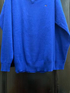 Tommy Hilfiger Blue V-Neck Sweater