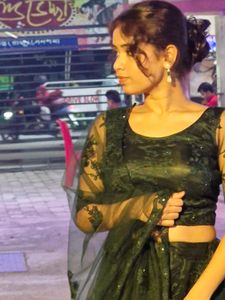 GREEN STITCHED LEHENGA WITH BLOUSE AND DUPATT