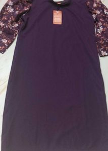 13-14 year Adorable Purple Floral Sleeve Dress