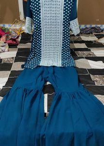 Elegant Blue Embroidered Kurta Set