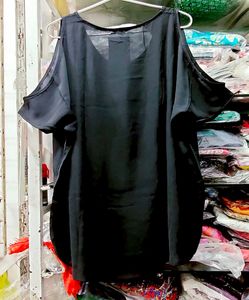 Chic Black Cold Shoulder Top