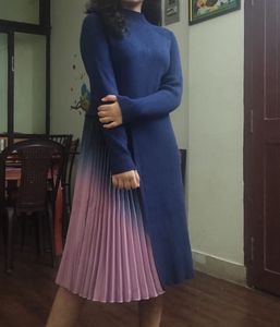 Navy blue Dress with gradient colours of purple