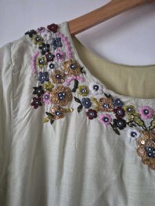 Light green Embroidered Kurta