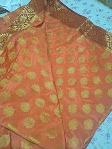 Elegant Peach Silk Saree