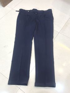Classic Navy Blue Gurkha Pleated Trousers