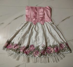Pink Rose & Polka Dot Party Dress