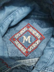 GENESIS DENIM PRINTED T SHIRT BLUE