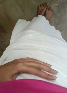 White Cotton Ethnic Skirt