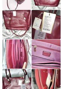 Rsvp Burgundy Faux Leather Tote Bag