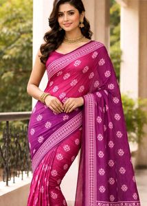 New Cotton Blend Sarees stock clearance