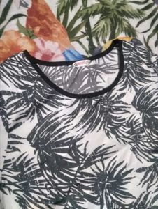 Tropical Leaf Print T-Shirt