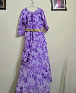 Elegant Lavender Floral Gown
