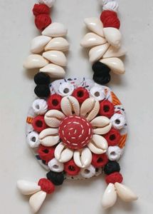 ethnic fabric Shell Necklace