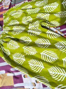 New lime Green Leaf Print Kurta Set