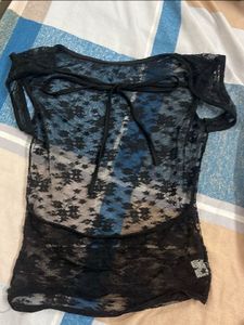 Sheer Black Lace Top