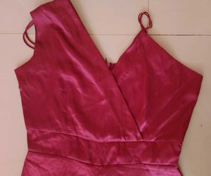 Stylish Pink Satin Jumpsuit