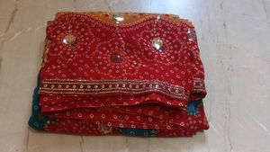 Beautiful multi colour Bandhani Saree