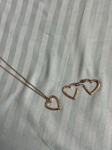 Heart Necklace and Earring Set
