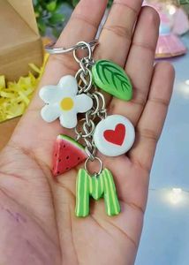 Initial & Multi Charms Keychain | Bagcharm