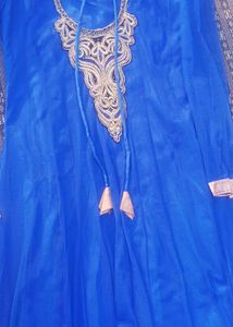 Royal Blue Lehenga with Gold Embroidery