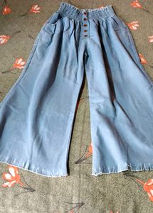 Stylish Light Blue Denim Bell Bottom
