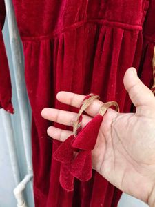 Elegant Red Velvet Gown
