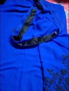 Blue saree with beautiful Yellow Blouse