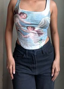 Angelic Renaissance Print Corset Top