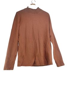 Brown Mock Neck Top LR-9