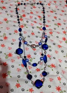 Elegant Blue Beaded Layered Necklace