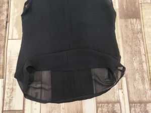 Chic Sleeveless Transparent Mock Neck Top