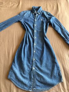 SALE !!!! Ralph Lauren White Pony Denim Shirt