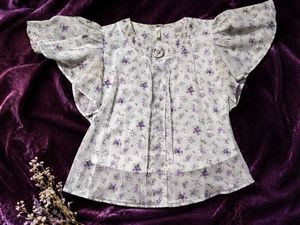 Chic Floral Print Puff Sleeve Top