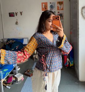 Boho Wrap Style Printed Top