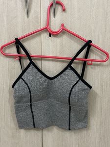 Grey Cropped Bra