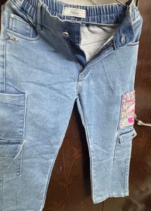 Light Wash Jeans with Floral Patch