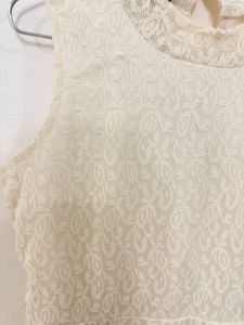 Cream Lace Fit &amp; Flare Dress