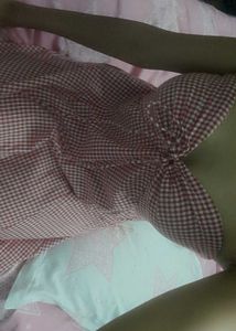 Red Gingham Sweetheart Tie-Up Dress