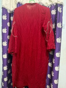 Chic Red Tunic set with Heart Design