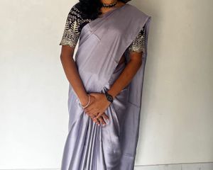 Elegant Lilac Saree with Embellished Blouse
