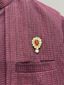 14 years Boy’s Maroon Kurta Set with Jacket