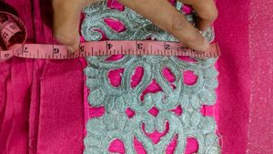 5 inch broad silver full saree  lace