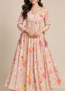 Beautiful Floral Print Anarkali kurti