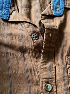 WROGN Men's Orange Striped Casual Shirt
