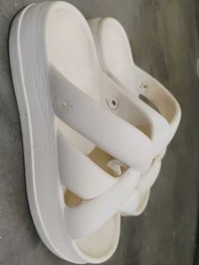 Comfy White Cross Slides