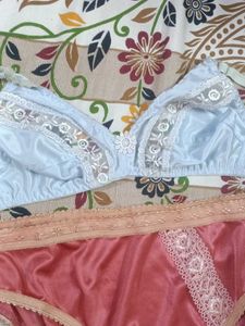 Light Blue Bra and Pink Panty Set