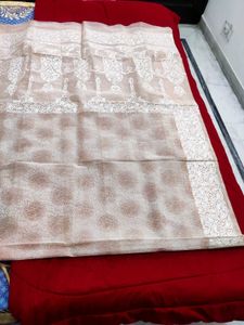 Elegant Paisley self Print Organza Saree ✨